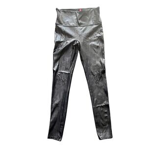 SPANX Faux Leather‎ Leggings Black Size M M High Waist Shiny Pants